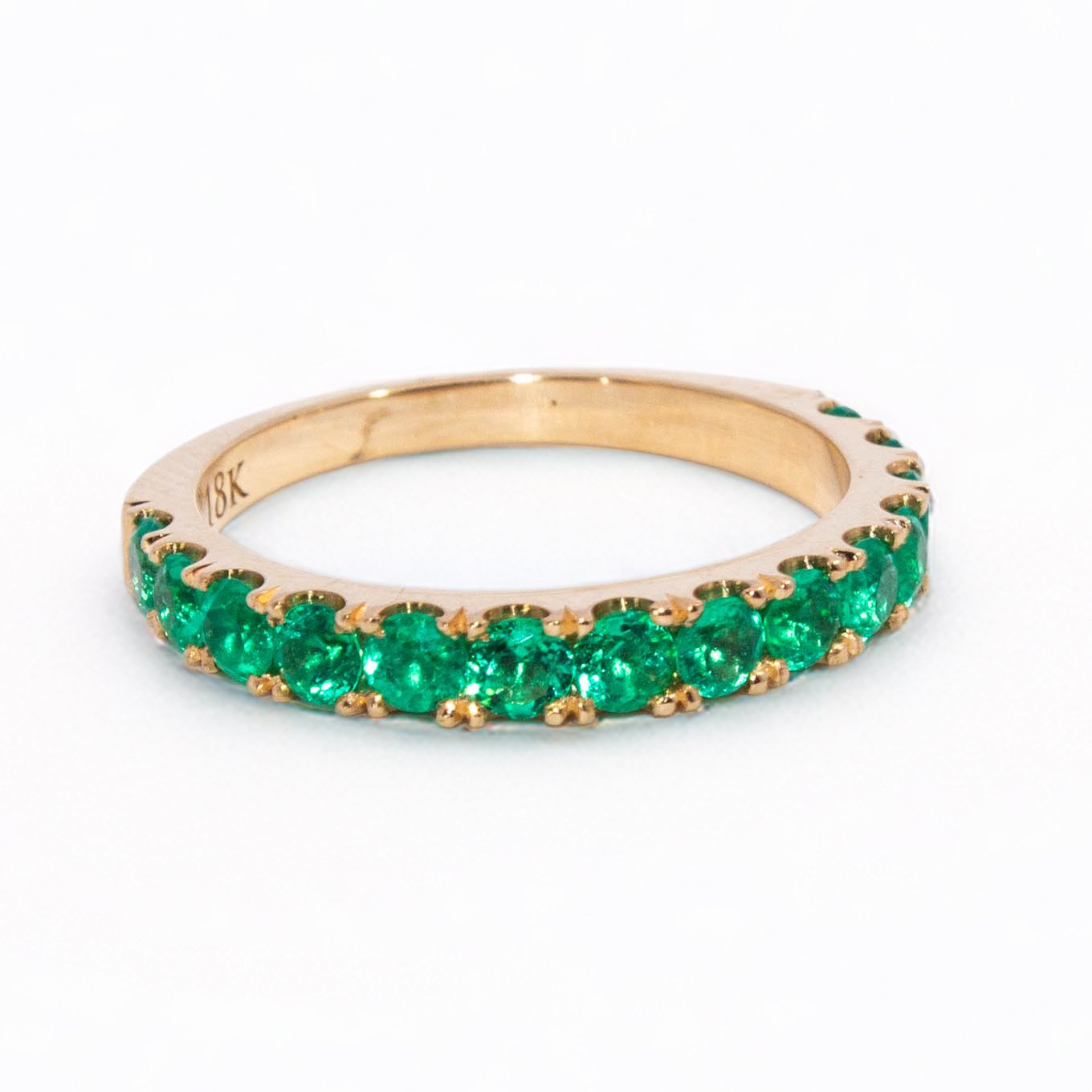 Anillo en Oro Amarillo de 18K con Esmeraldas - AN067